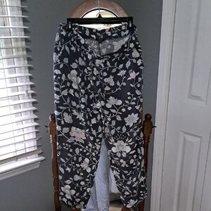 Ann Taylor Black and White Wide Leg Jumpsuit